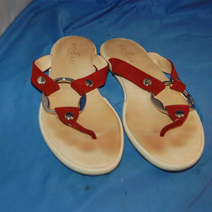 Hogan Ibiza Ring Red Suede Leather Sandals